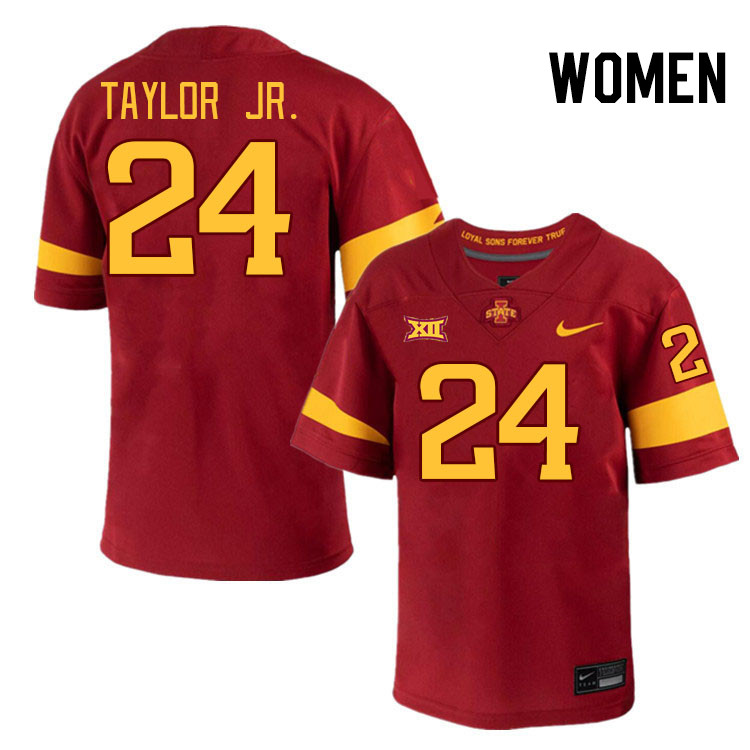 Women #24 Quentin Taylor Jr. Iowa State Cyclones College Football Jerseys Stitched-Cardinal